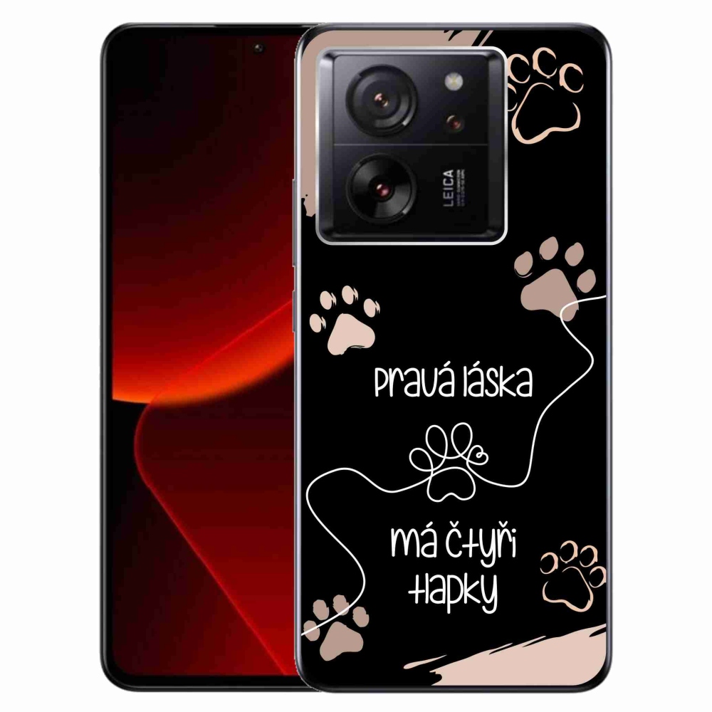 Gelový kryt mmCase na Xiaomi 13T/13T Pro - psí motiv 1 černé pozadí