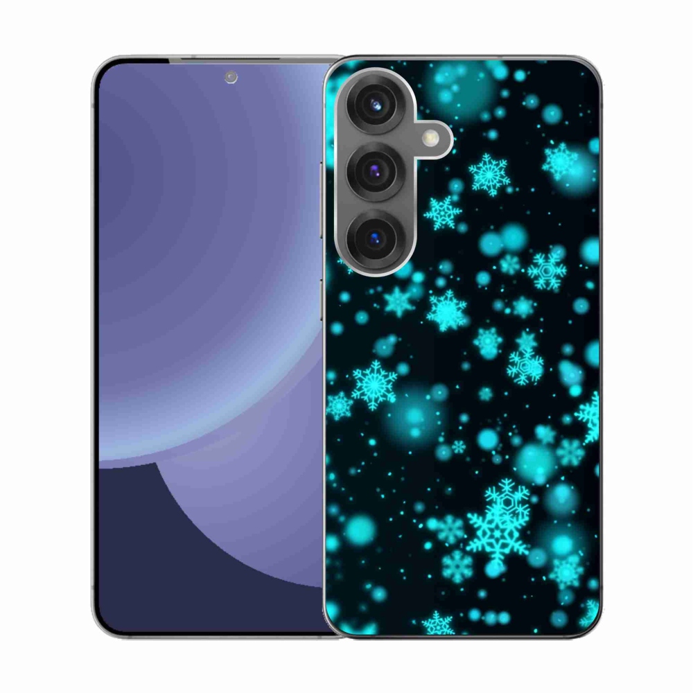 Gelový kryt mmCase na Samsung Galaxy S25 - sněhové vločky 1