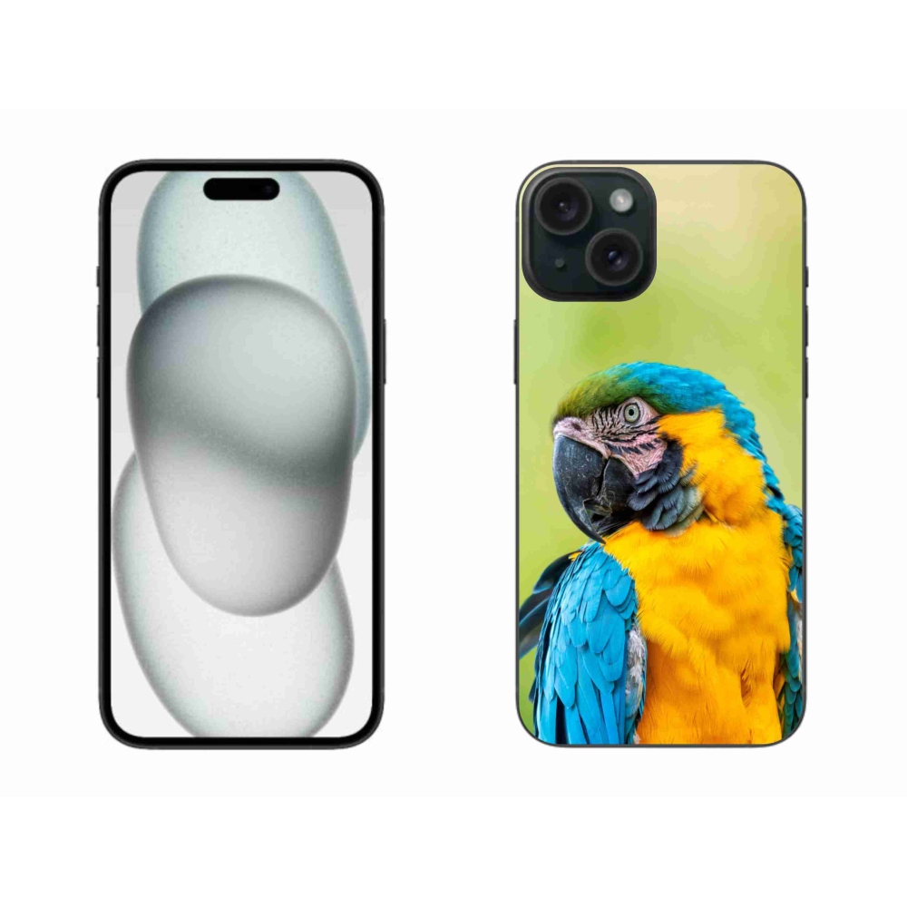 Gelový obal mmCase na iPhone 15 Plus - papoušek ara 2