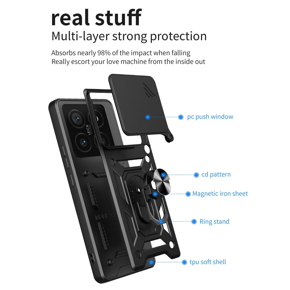 Slide odolný kryt na Xiaomi 14T - černý