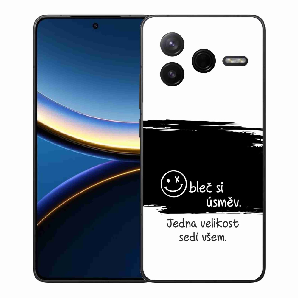 Gelový kryt mmCase na Xiaomi Poco F7 Pro - vtipný text 8 černobílé pozadí