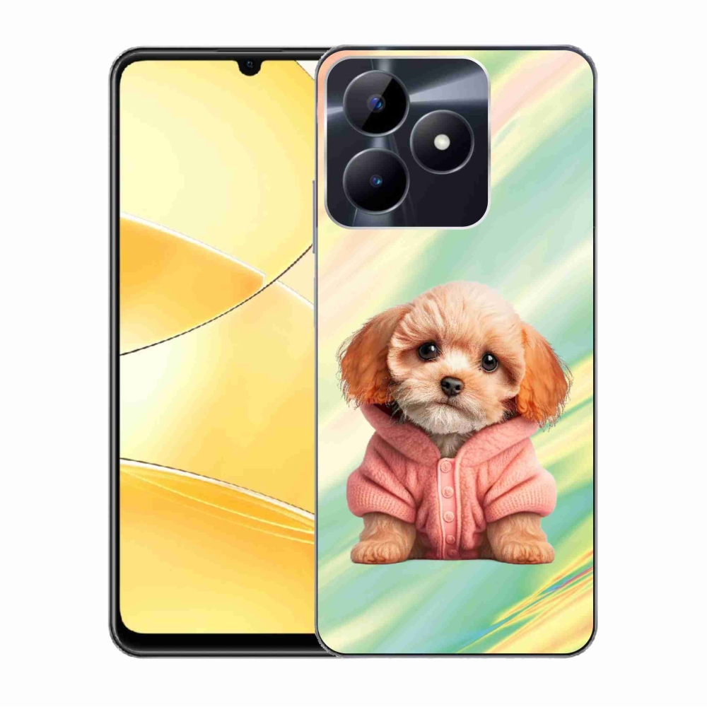 Gelový kryt mmCase na Realme C51/C53 - štěně ve svetru