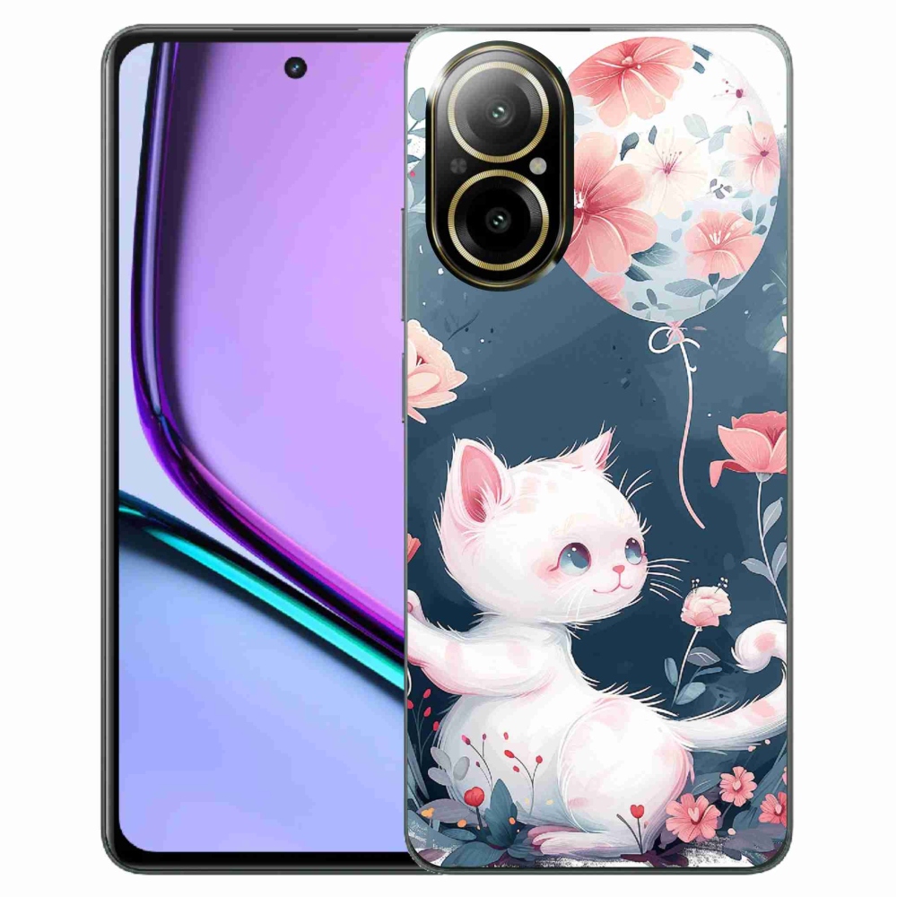 Gelový kryt mmCase na Realme C67 - kotě s balónkem