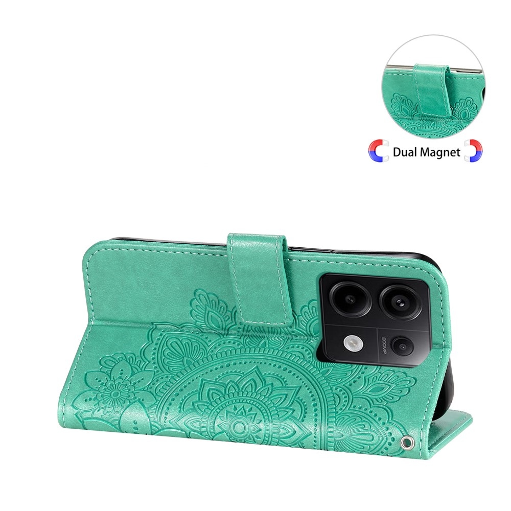 Mandala knížkové pouzdro na Xiaomi Redmi Note 13 Pro 5G/Poco X6 5G - modrozelené