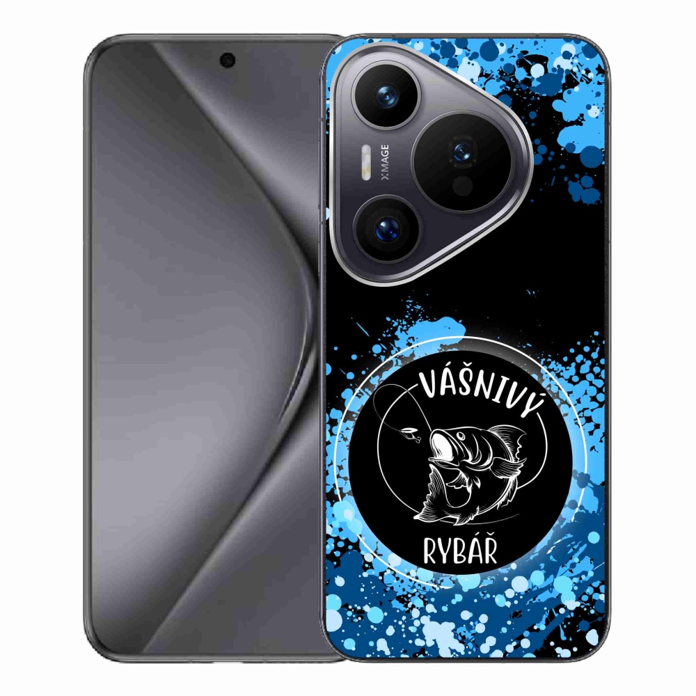 Gelový kryt mmCase na Huawei Pura 70 Pro - vášnivý rybář černé pozadí