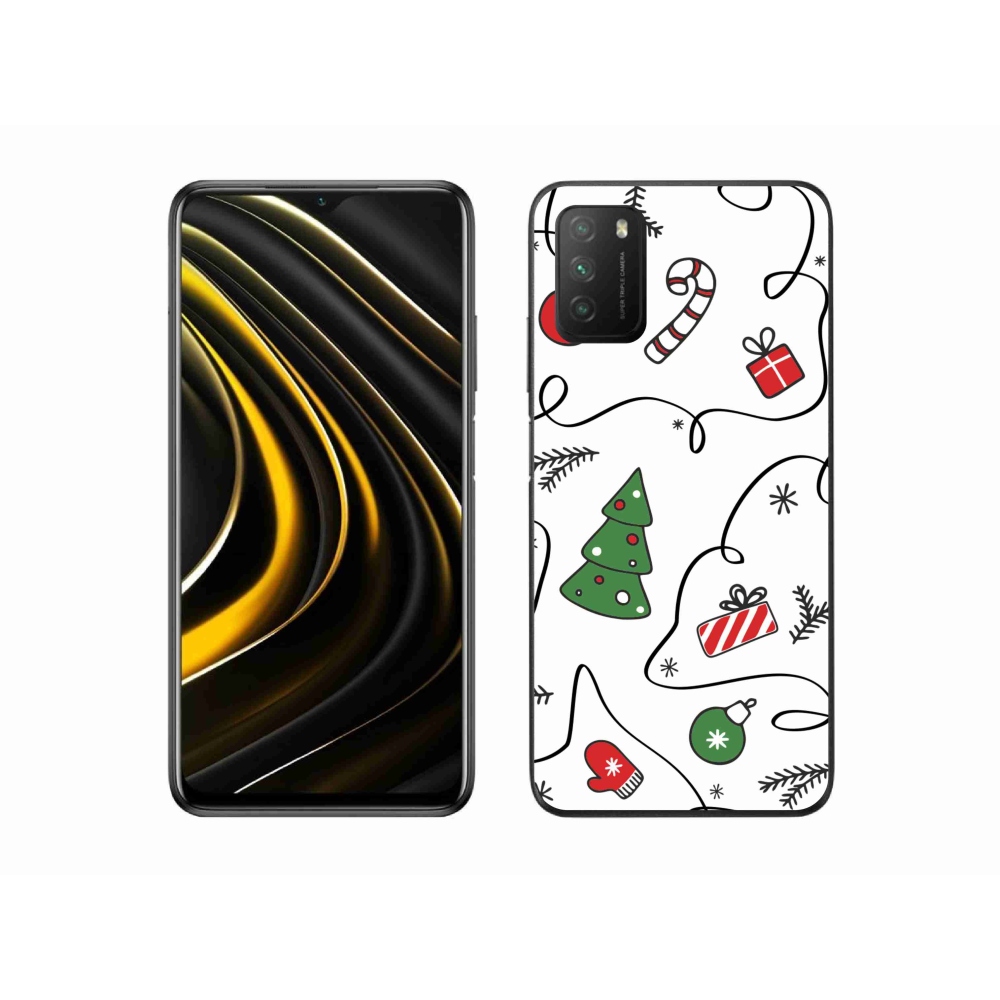 Gelový kryt mmCase na Xiaomi Poco M3 - vánoční motivy