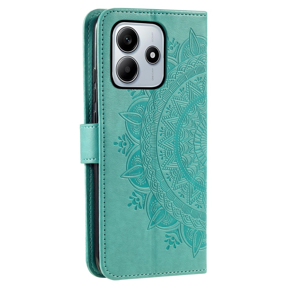 Mandala knížkové pouzdro na Xiaomi Redmi Note 14 5G - modrozelené
