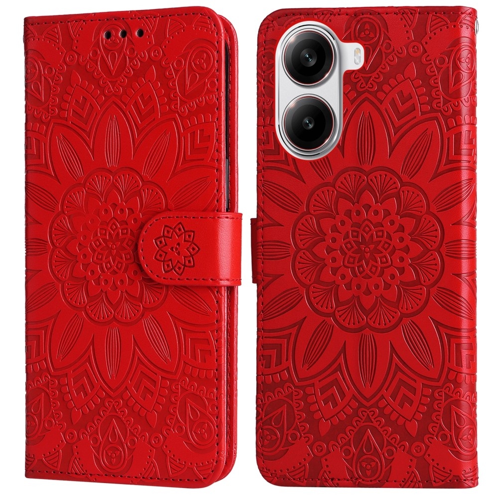 Sunflower knížkové pouzdro na Xiaomi Poco X7 Pro 5G - červené