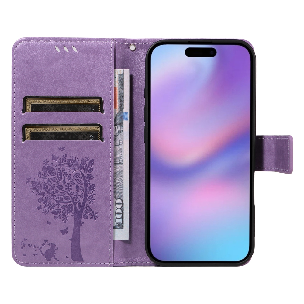 Trees knížkové pouzdro na iPhone 17 - světlefialové