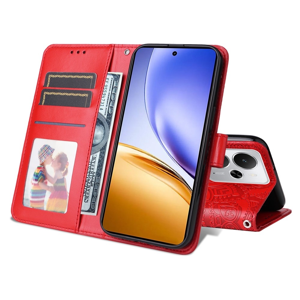 Sunflower knížkové pouzdro na Realme 14 5G - červené