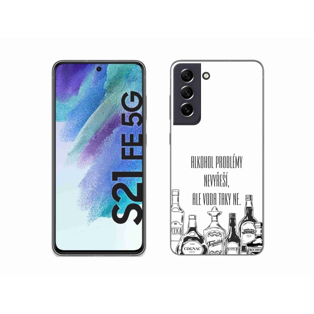 Gelový kryt mmCase na Samsung Galaxy S21 FE 5G - vtipný text bílé pozadí