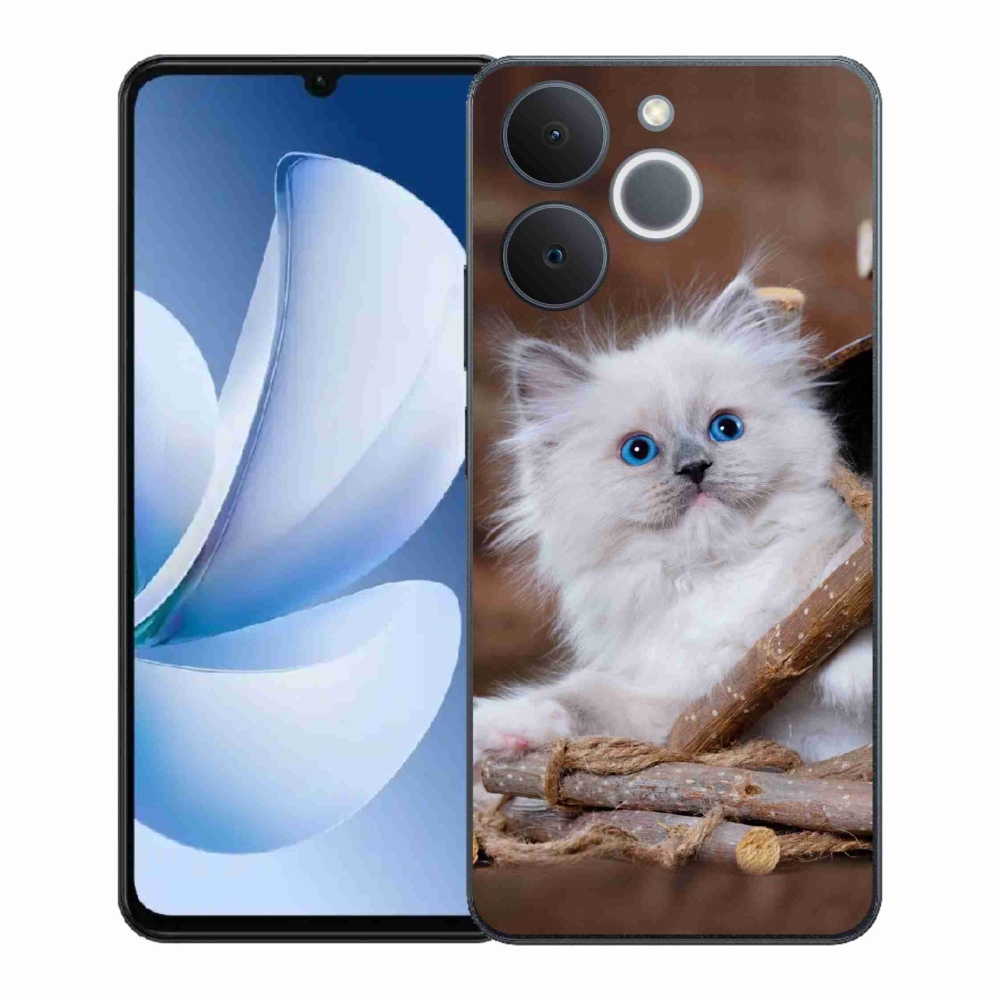Gelový kryt mmCase na Realme Note 70T - bílé kotě