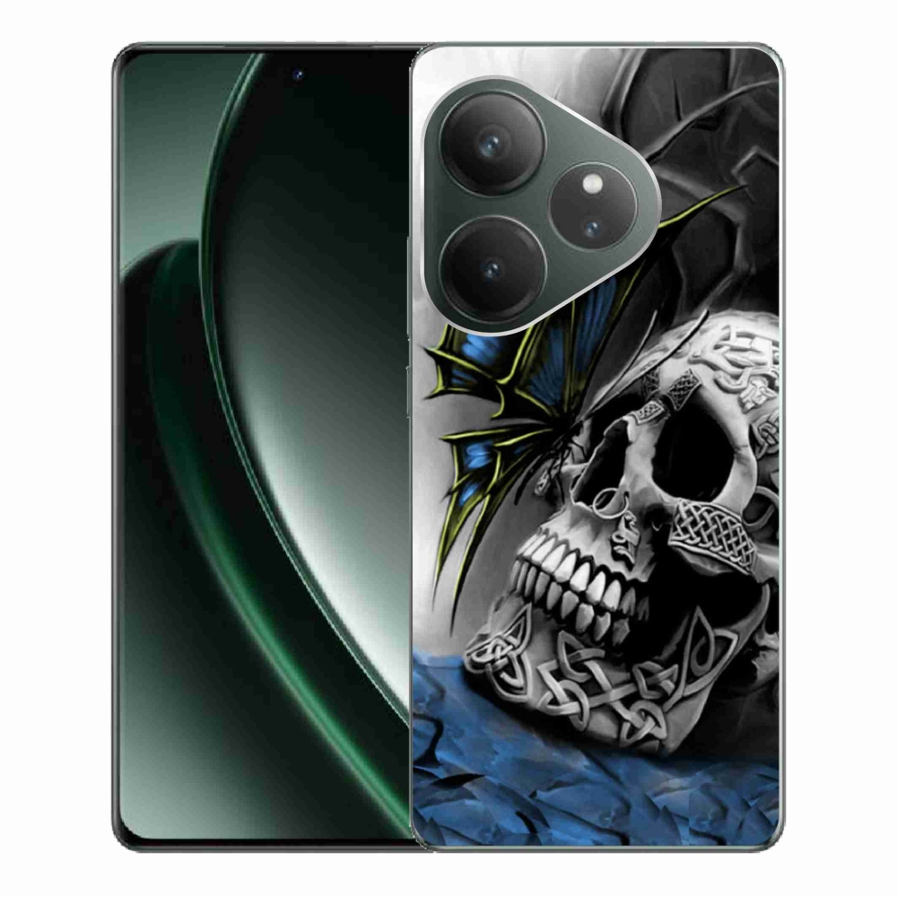 Gelový kryt mmCase na Realme GT 6 5G/GT 6T 5G - motýl a lebka