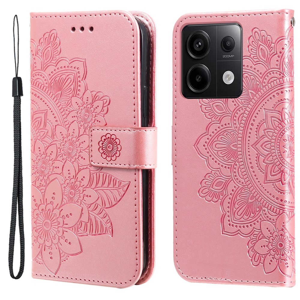 Mandala knížkové pouzdro na Xiaomi Redmi Note 13 Pro 5G/Poco X6 5G - růžové