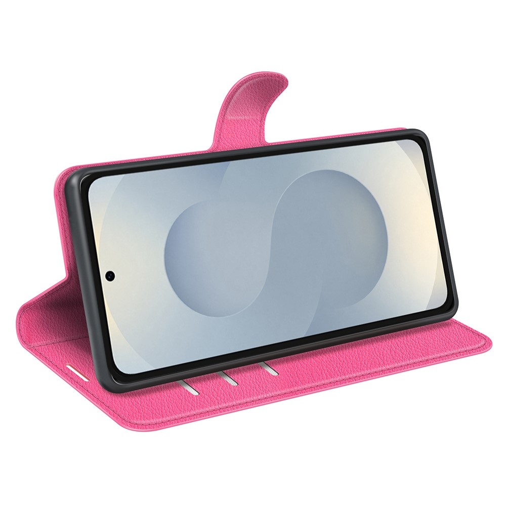 Litchi knížkové pouzdro na Samsung Galaxy S25 Edge - rose