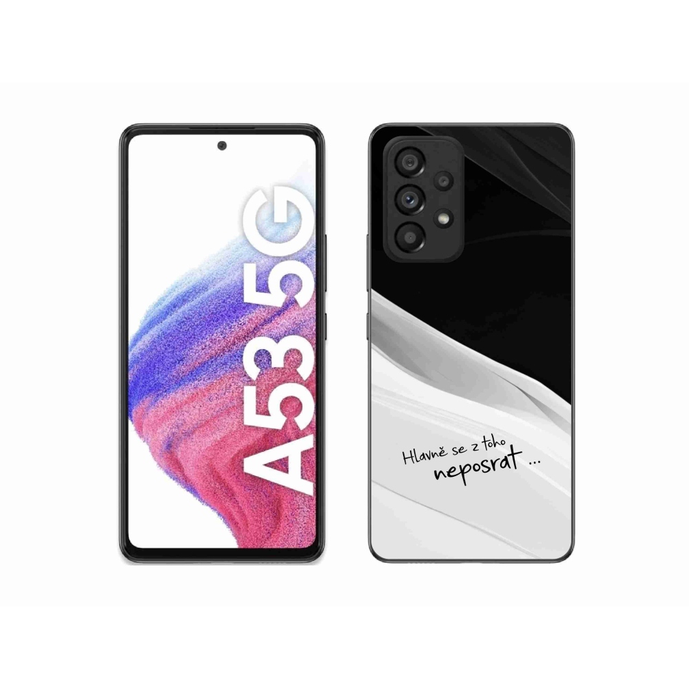 Gelový kryt mmCase na Samsung Galaxy A53 5G - vtipný text 13 bíločerné pozadí