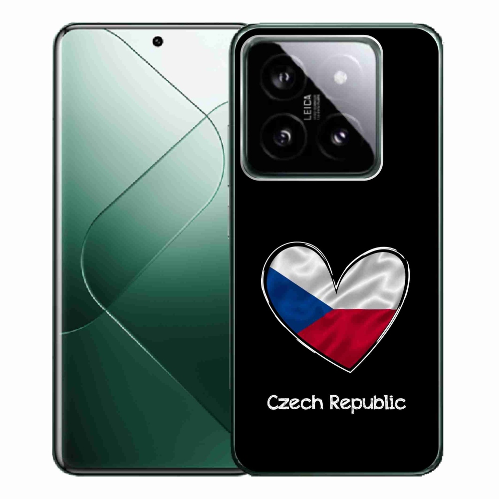 Gelový kryt mmCase na Xiaomi 14 Pro - vlajka srdce černé pozadí