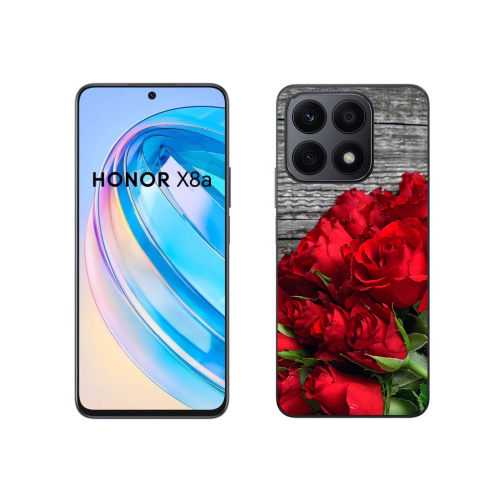 Gelový kryt mmCase na Honor X8a - červené růže