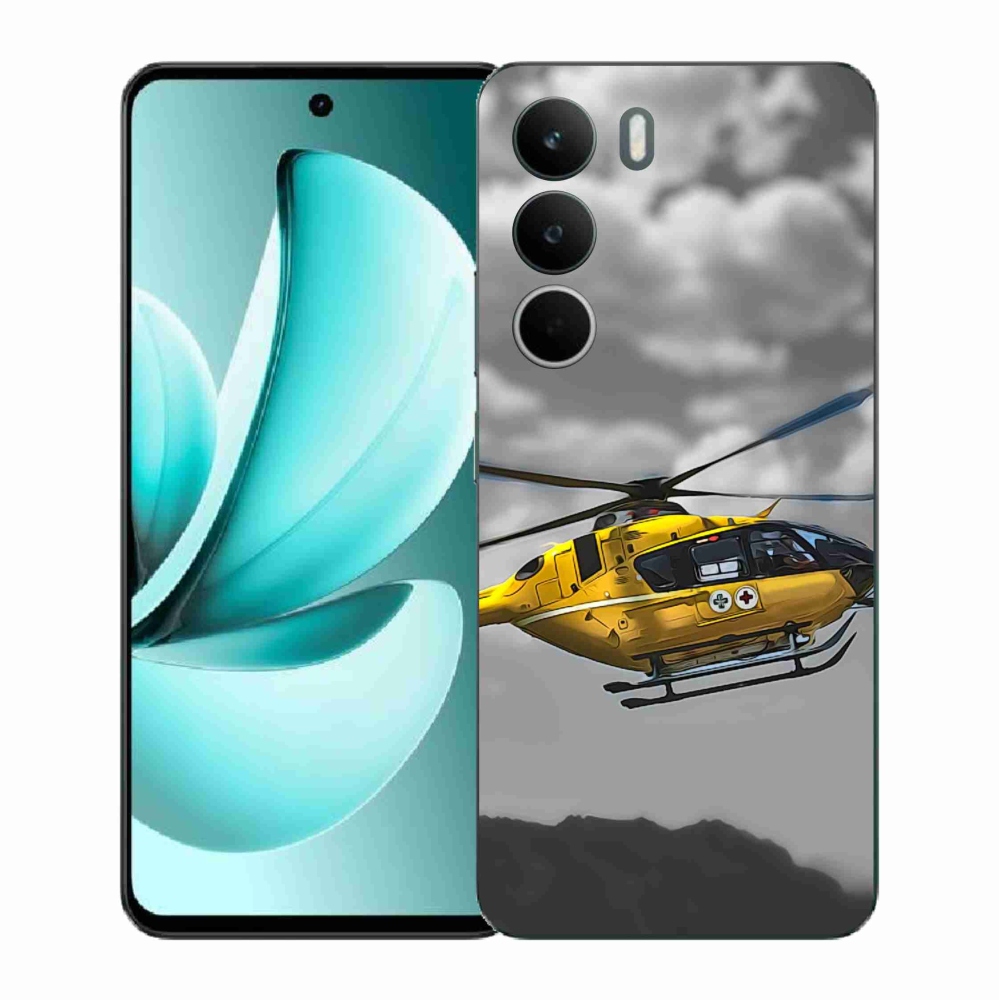 Gelový kryt mmCase na Realme C71 - žlutá helikoptéra
