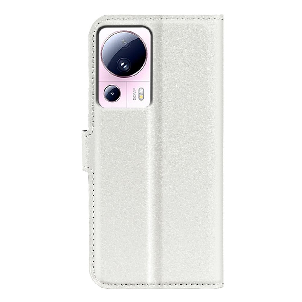 Litchi knížkové pouzdro na Xiaomi 13 Lite - bílé