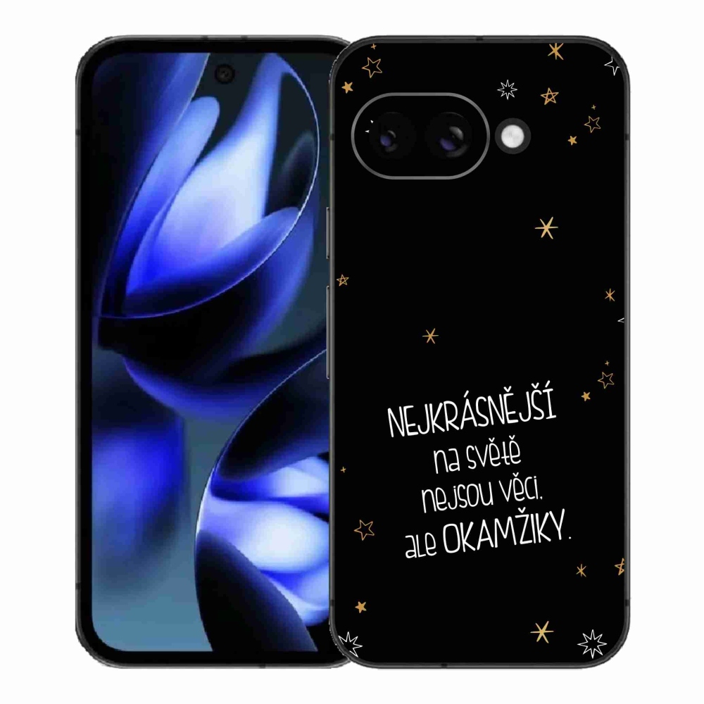 Gelový kryt mmCase na Google Pixel 9a - citát 4 černé pozadí