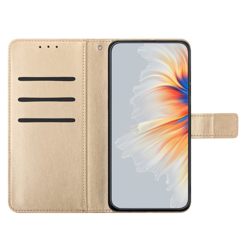 Mandala knížkové pouzdro na Xiaomi Redmi 13C 5G - zlaté