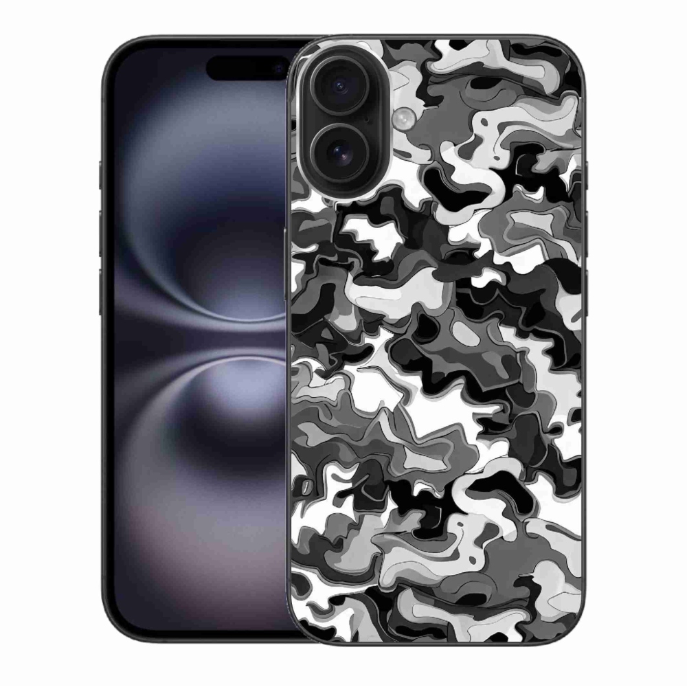 Gelový kryt mmCase na iPhone 16 Plus - maskáčový vzor 3