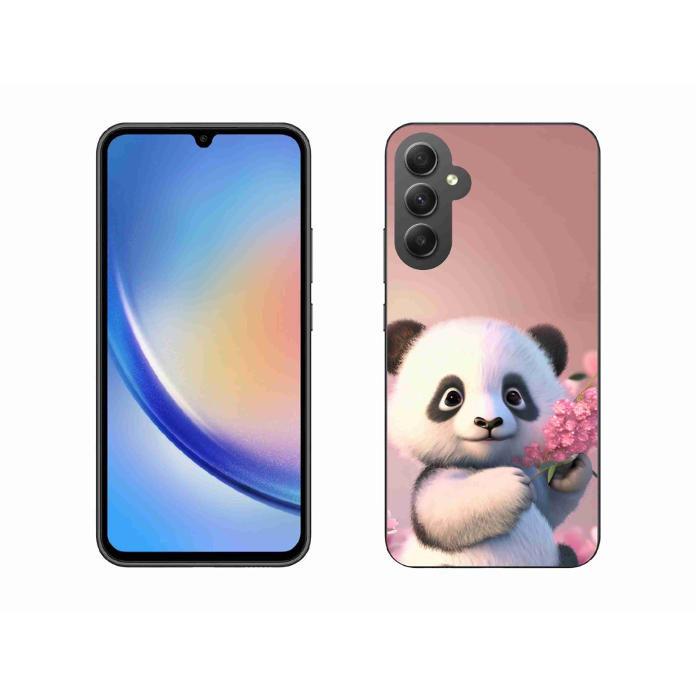 Gelový kryt mmCase na Samsung Galaxy A34 5G - roztomilá panda