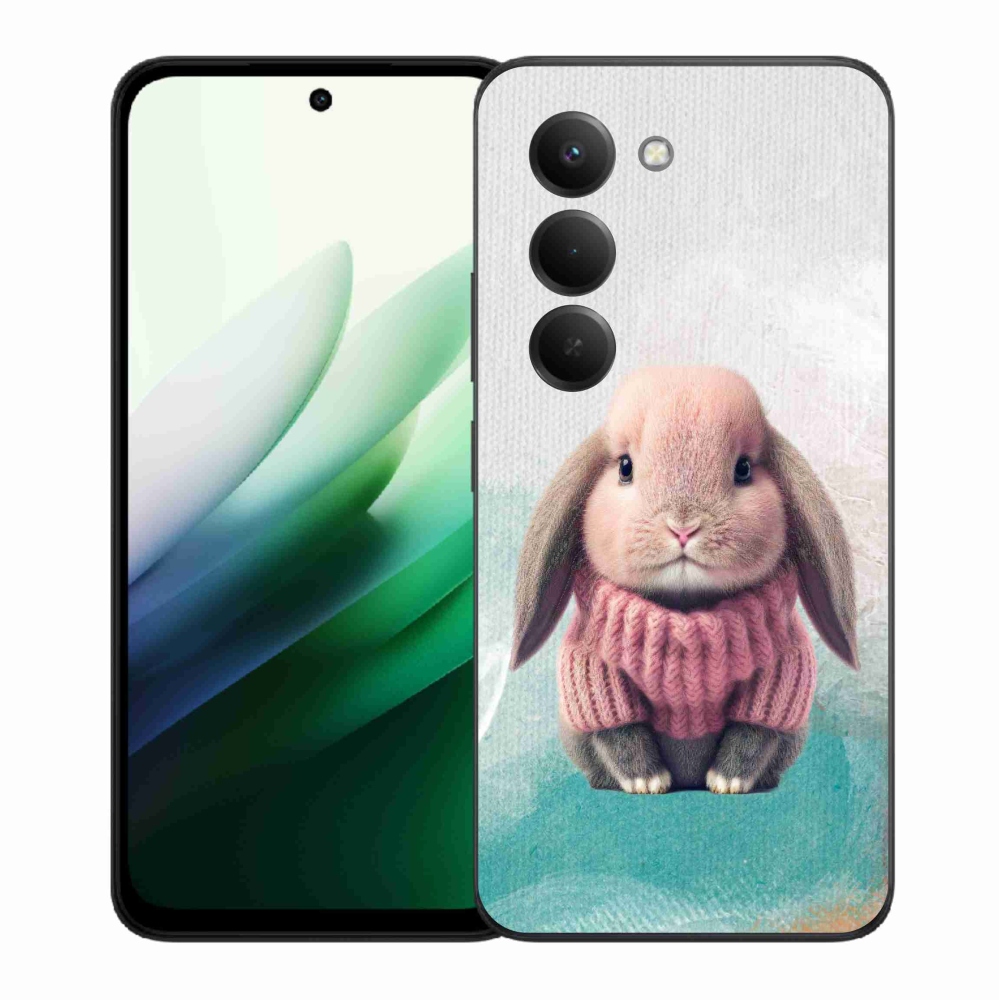 Gelový kryt mmCase na Xiaomi Redmi 15 5G (169mm) - králíček ve svetru