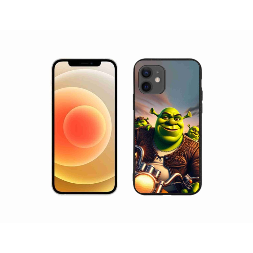 Gelový kryt mmCase na iPhone 12 mini - shrek na motorce