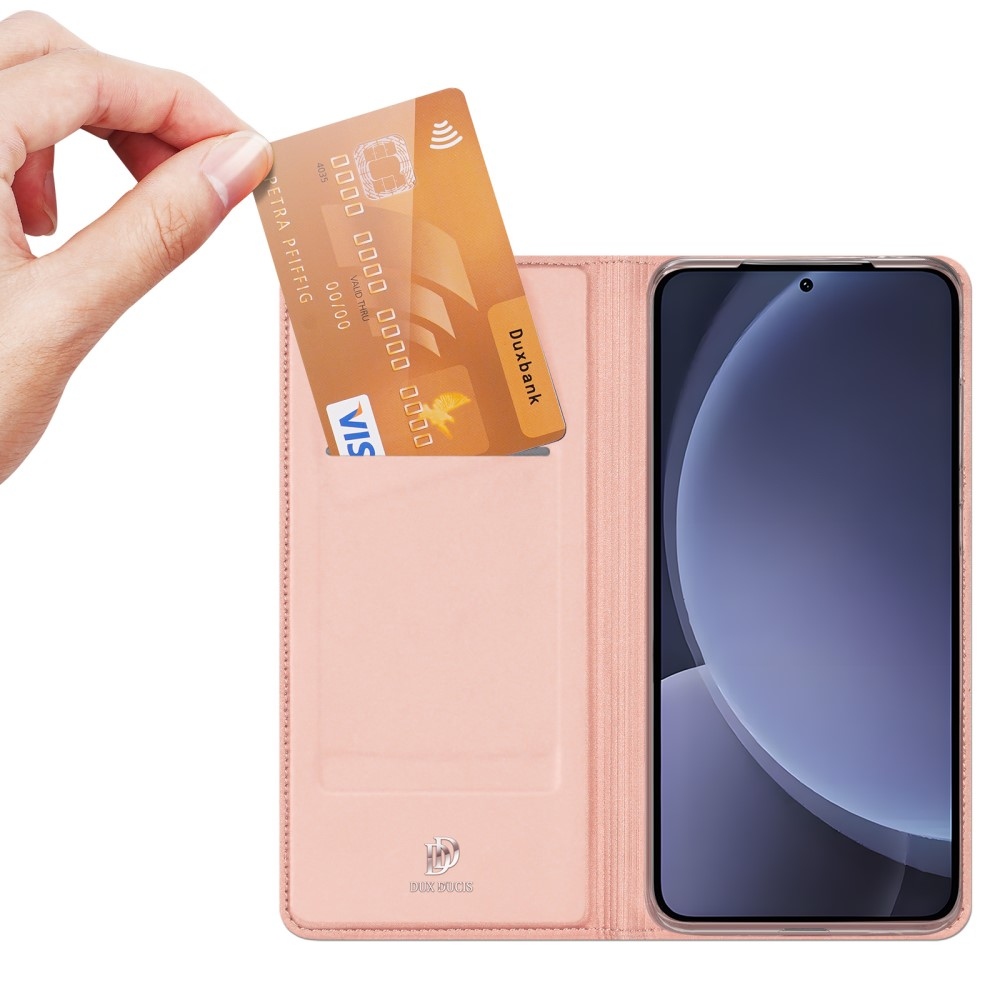 DUX knížkové pouzdro na Samsung Galaxy S25 - růžovozlaté