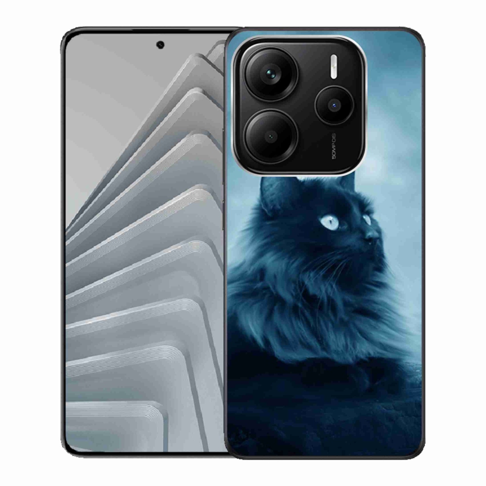 Gelový kryt mmCase na Xiaomi Redmi Note 14 5G - černá kočka 1