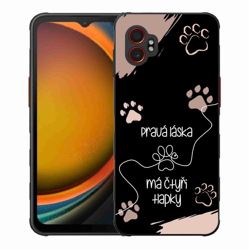 Gelový kryt mmCase na Samsung Galaxy Xcover 7 Pro - psí motiv 1 černé pozadí