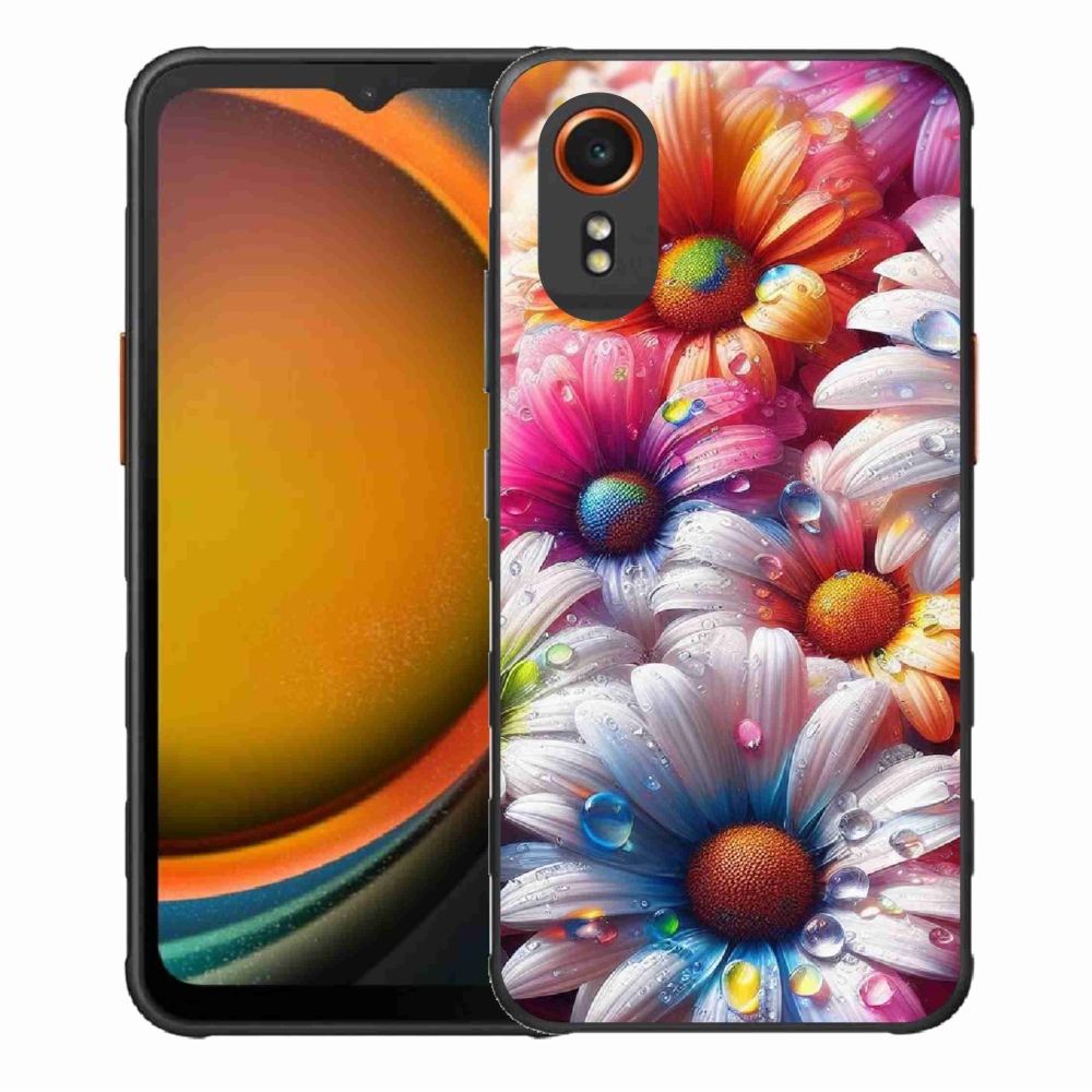 Gelový kryt mmCase na Samsung Galaxy Xcover 7 - barevné kopretiny