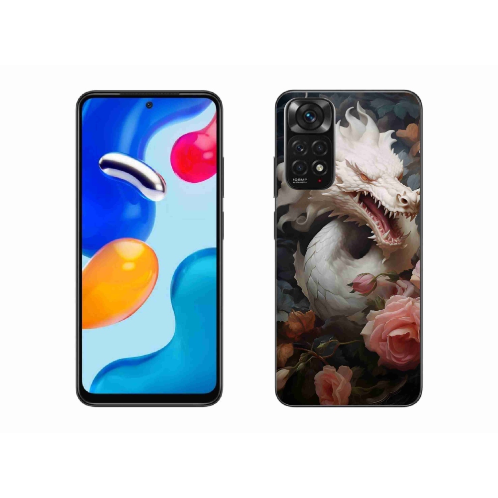 Gelový kryt mmCase na Xiaomi Redmi Note 11S 4G - bílý drak