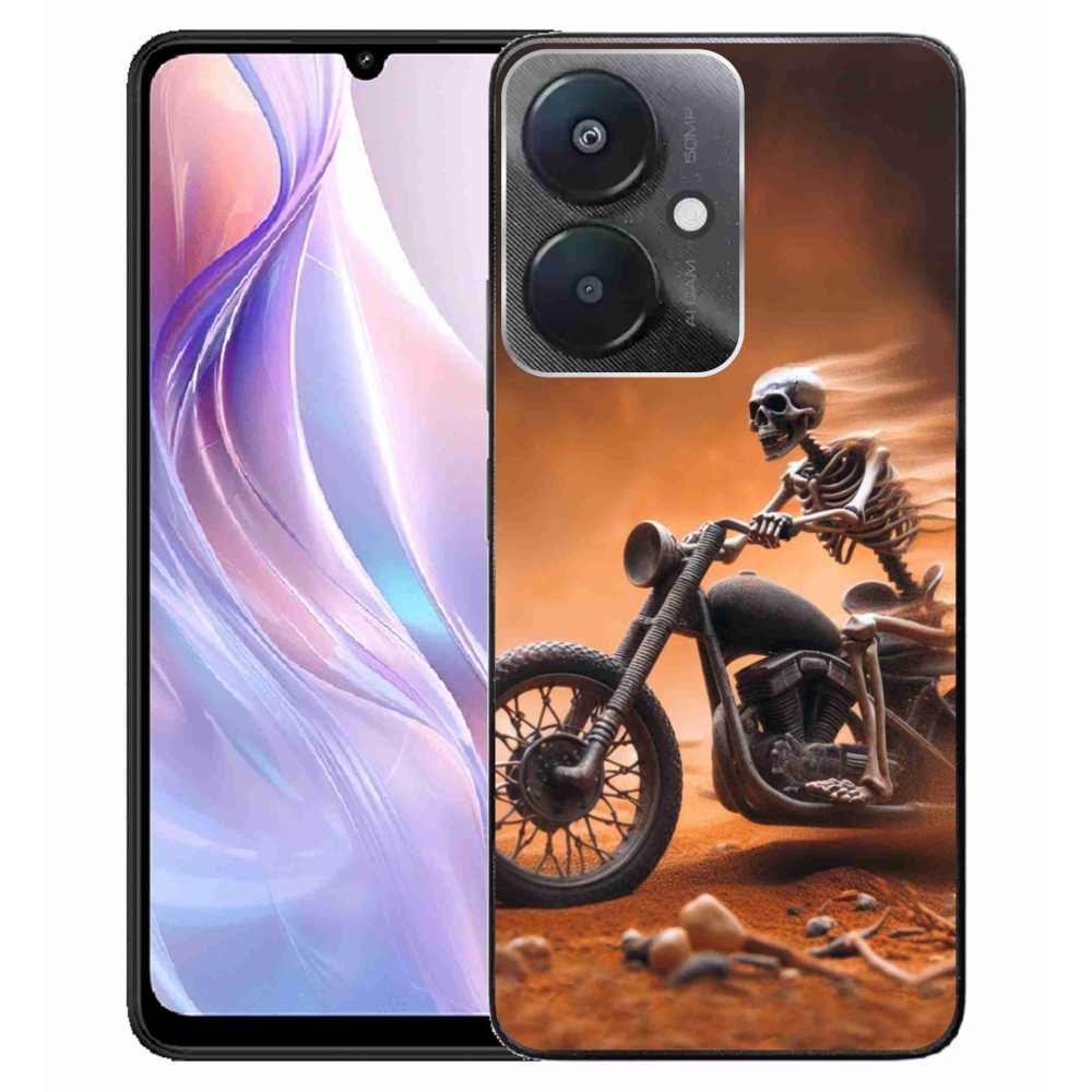 Gelový kryt mmCase na Xiaomi Redmi 13C 5G - kostra na motorce