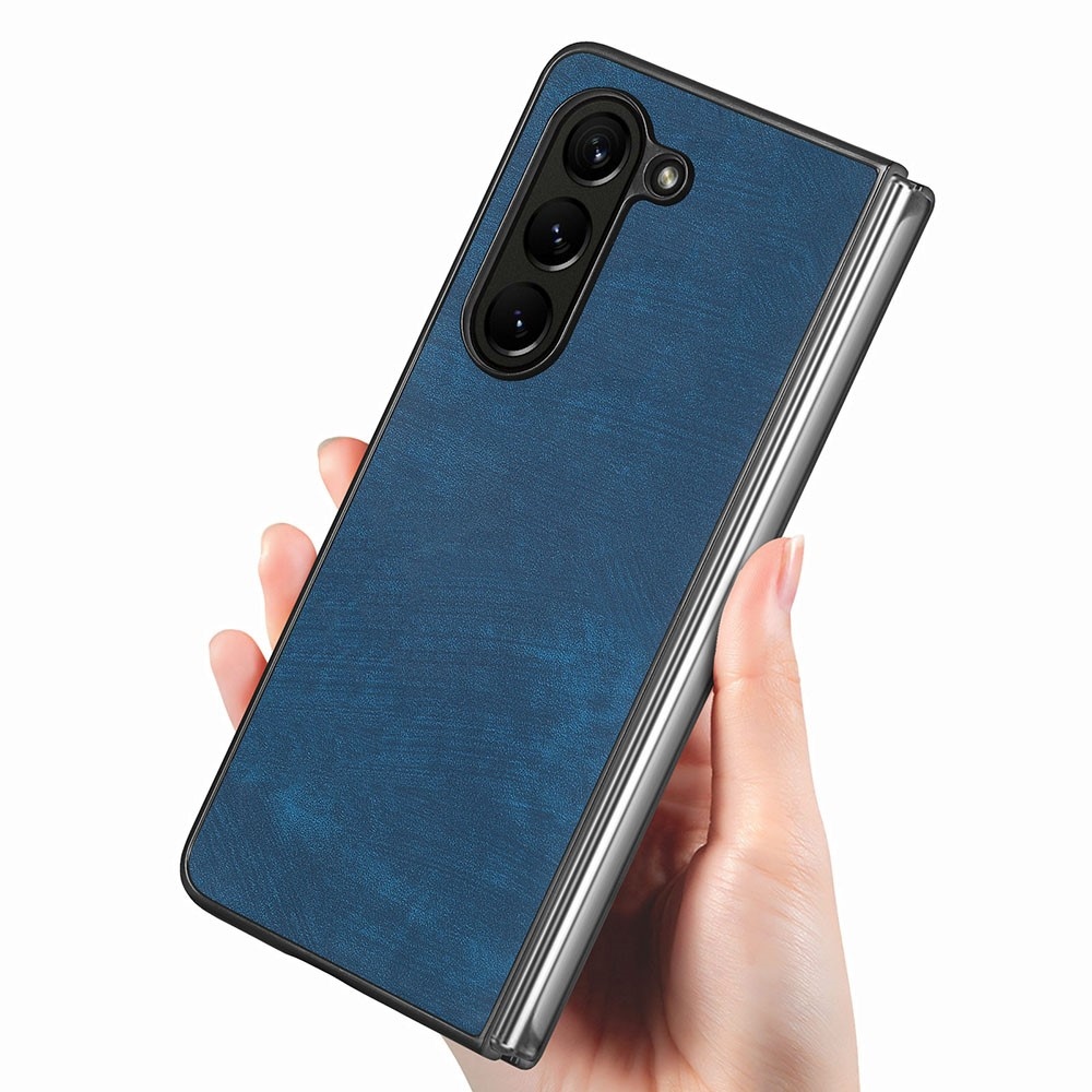 Vintage plastové pouzdro na Samsung Galaxy Z Fold5 5G - modré