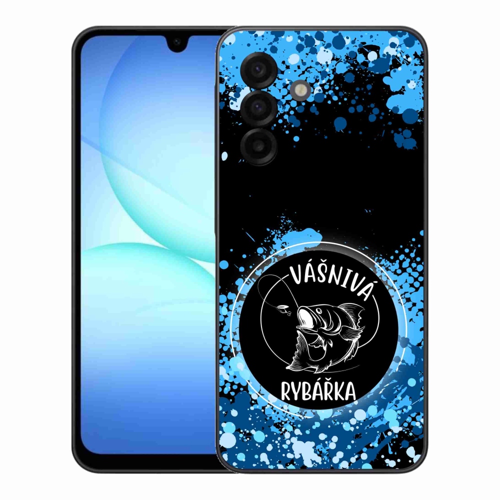 Gelový kryt mmCase na Samsung Galaxy A17 5G - vášnivá rybářka černé pozadí