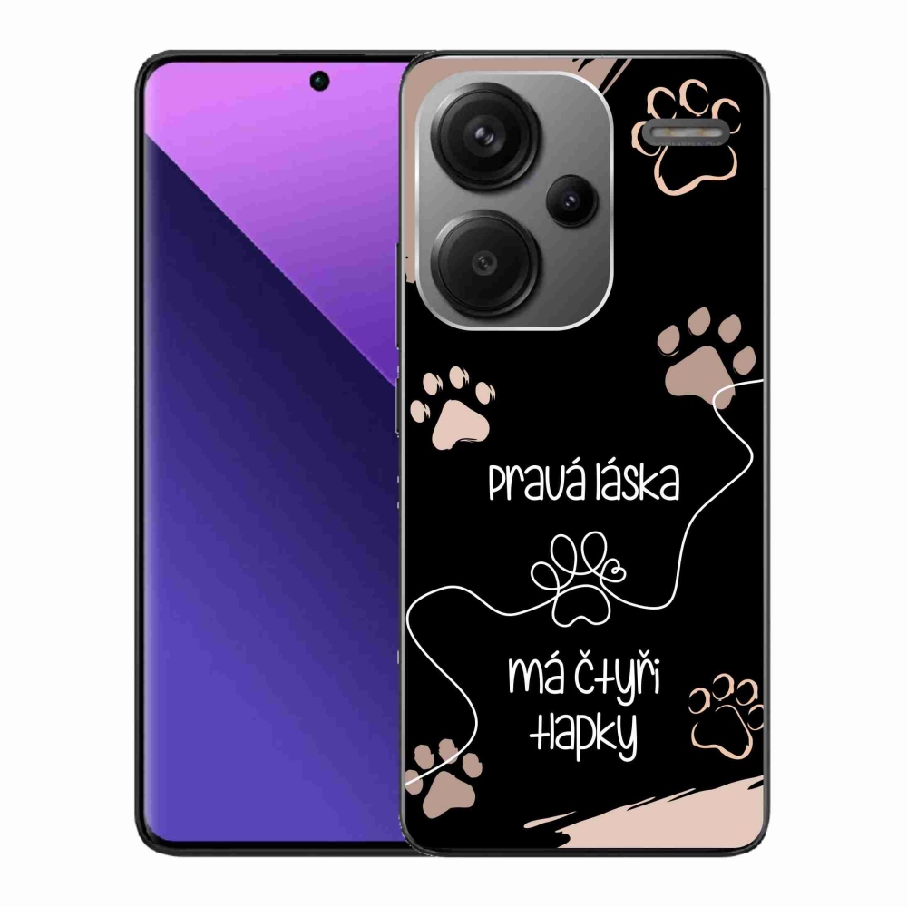 Gelový kryt mmCase na Xiaomi Redmi Note 13 Pro+ 5G - psí motiv 1 černé pozadí