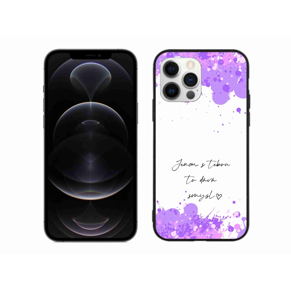 Gelový kryt mmCase na iPhone 12 Pro Max - zamilovaný text bílé pozadí