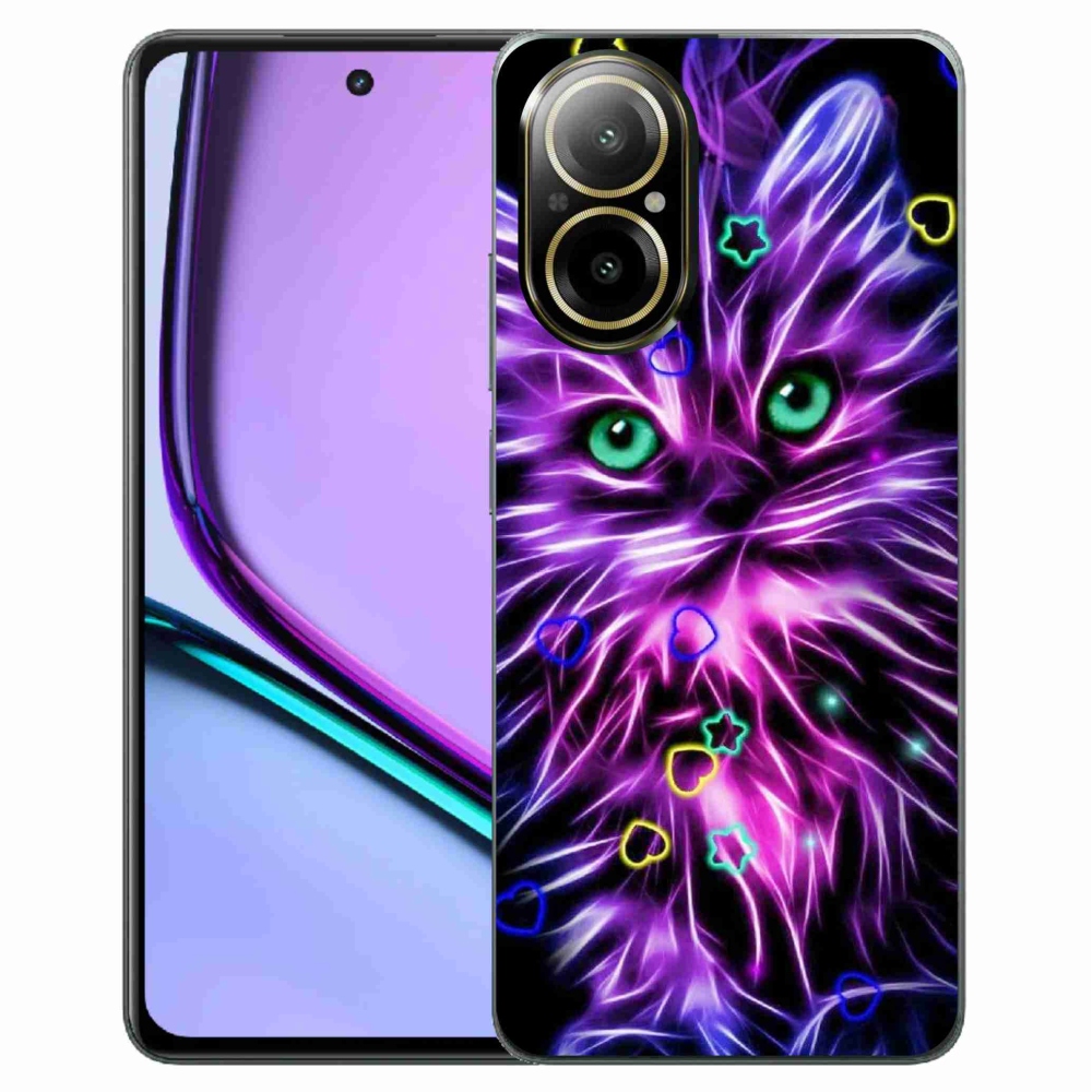 Gelový kryt mmCase na Realme C67 - abstraktní kočka