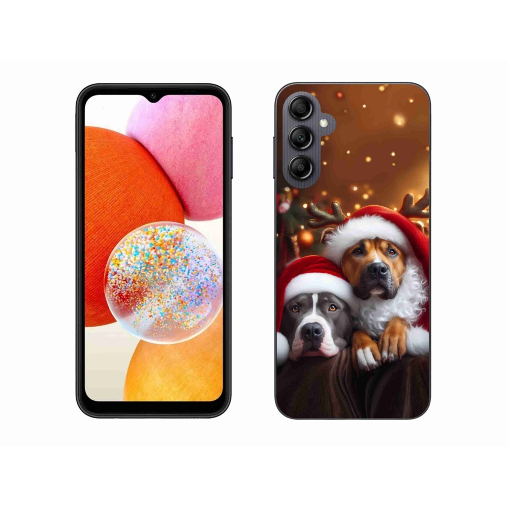 Gelový kryt mmCase na Samsung Galaxy A14 4G/5G - vánoční psi