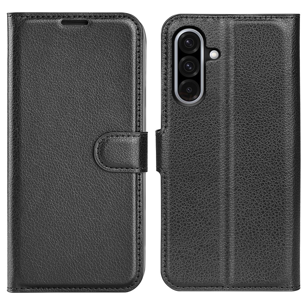 Litchi knížkové pouzdro na Samsung Galaxy A36 5G - černé