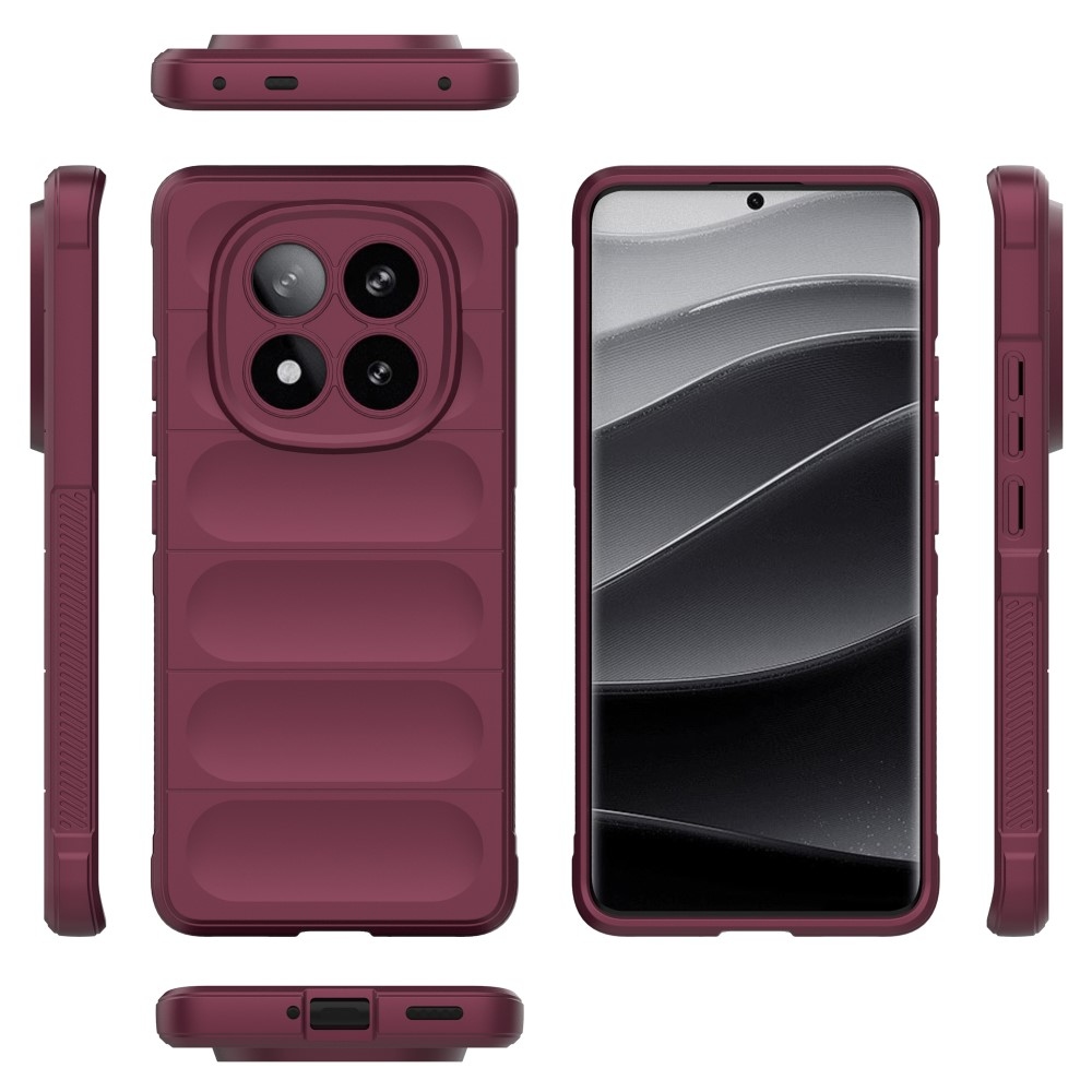 Rugg odolný gelový obal na Xiaomi Redmi Note 14 Pro+ 5G - vínový
