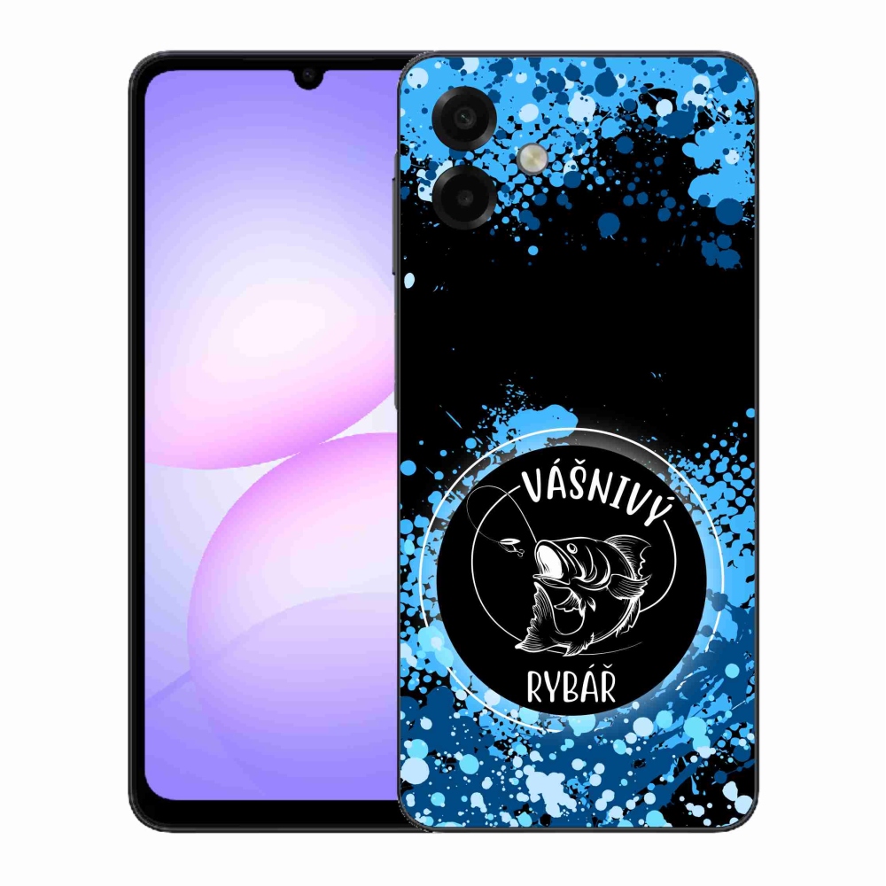 Gelový kryt mmCase na Samsung Galaxy A07 4G - vášnivý rybář černé pozadí
