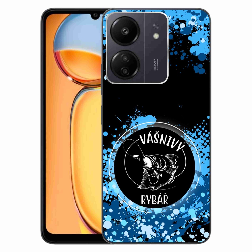 Gelový kryt mmCase na Xiaomi Poco C65/Redmi 13C - vášnivý rybář černé pozadí