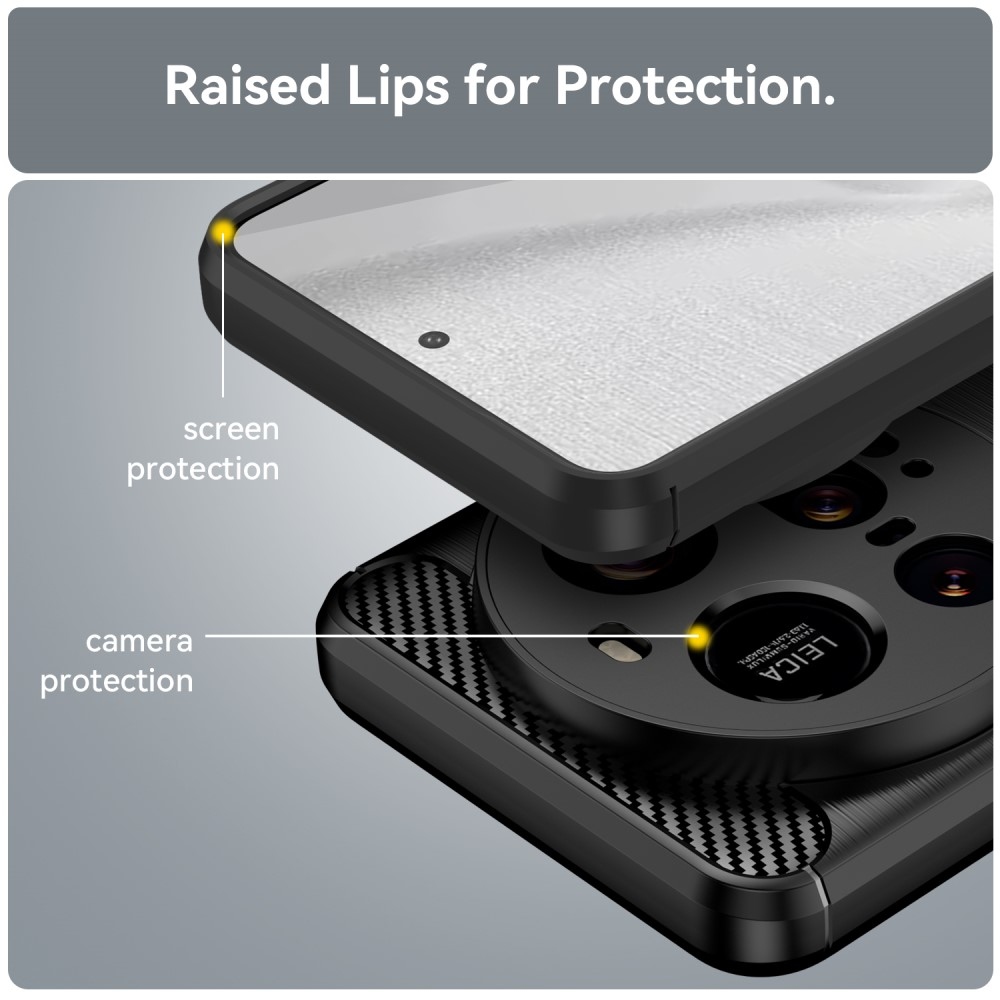 Carbon odolný gelový obal na Xiaomi 15 Ultra - černý