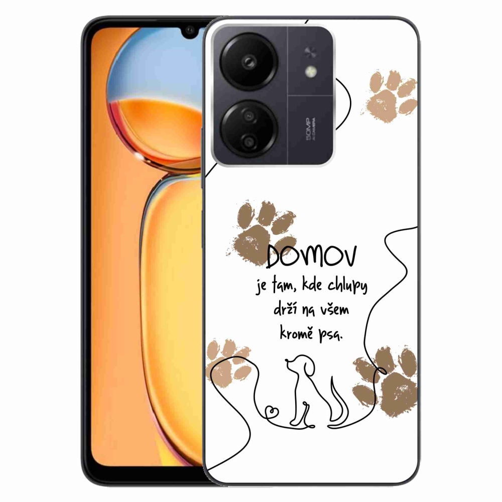 Gelový kryt mmCase na Xiaomi Poco C65/Redmi 13C - psí motiv bílé pozadí