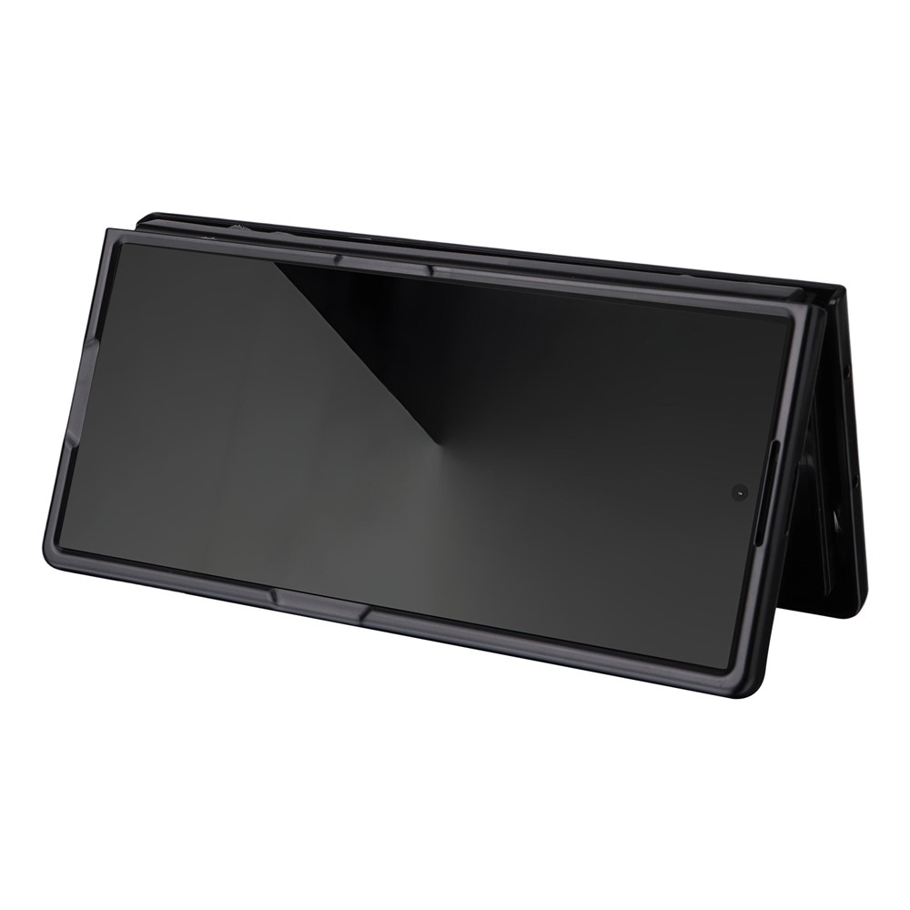 Leather plastový obal potažený umělou kůží na Samsung Galaxy Z Fold7 5G - černý