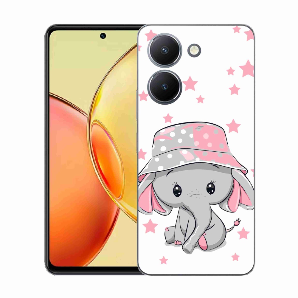 Gelový kryt mmCase na Vivo Y36 - růžový slon